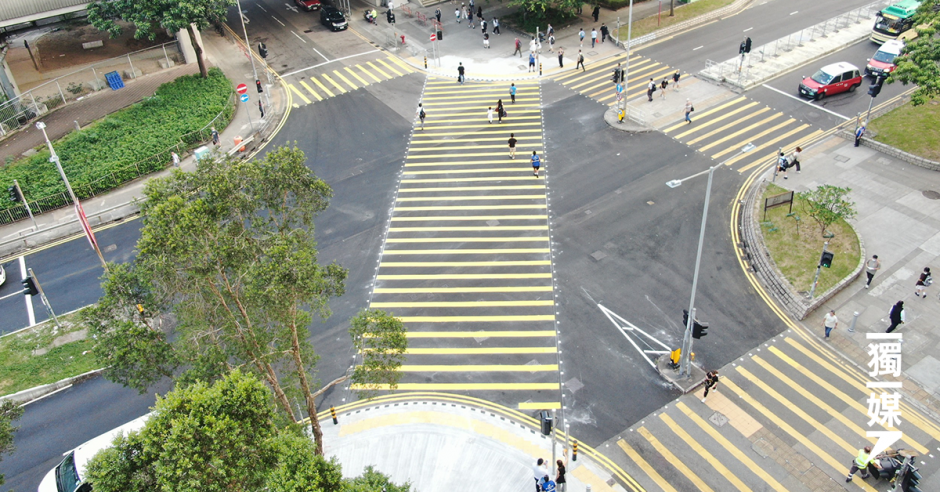 港鐵石門站與碩門商場路口 對角行人過路處啟用